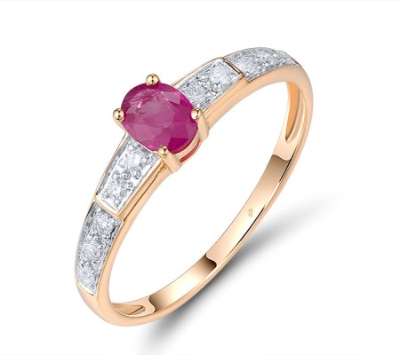 14KRW Ring Diamond,Ruby (R300025RUY14KRW)
