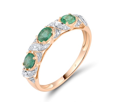 14KRW Ring Diamond,Emerald (R300072EMR14KRW)