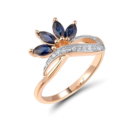 14KRW Ring Blue Sapphire,Diamond (R300076SAP14KRW)