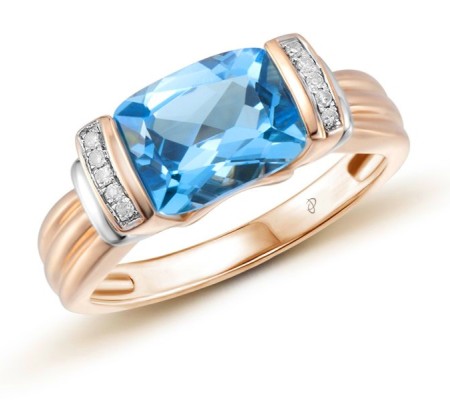 14RTT Ring Blue Topaz (Swiss Blue),Diamond (R300210BLT14RTT) - US 6