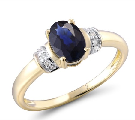 14KYW Ring Blue Sapphire,Diamond (R300820SAP14KYW) - US 8