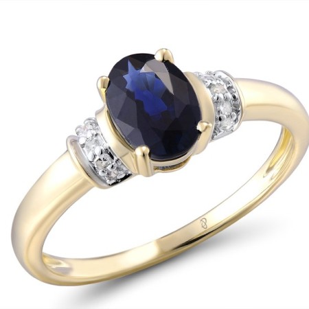 14KYW Ring Blue Sapphire,Diamond (R300820SAP14KYW) - US 8