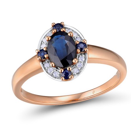 14KRW Ring Blue Sapphire,Diamond (R300824SAP14KRW) - US 11