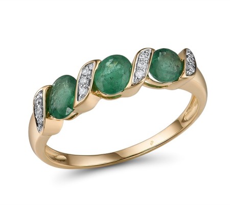 14KYW Ring Diamond,Emerald (R300833EMR14KYW)