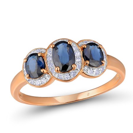 14KRW Ring Blue Sapphire,Diamond (R300847SAP14KRW) - US 5