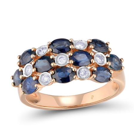 14KRW Ring Blue Sapphire,Diamond (R300873SAP14KRW) - US 6