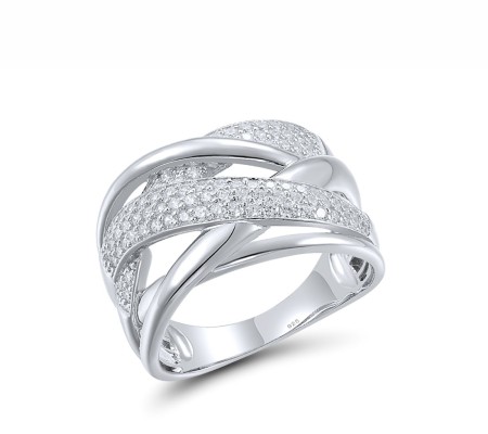 Sterling Silver Ring White Cubic Zirconia (R301054WCZSL925) - US 6