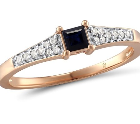 14KRW Ring Blue Sapphire,Diamond (R301114GSAP14KRW) - US 6.5