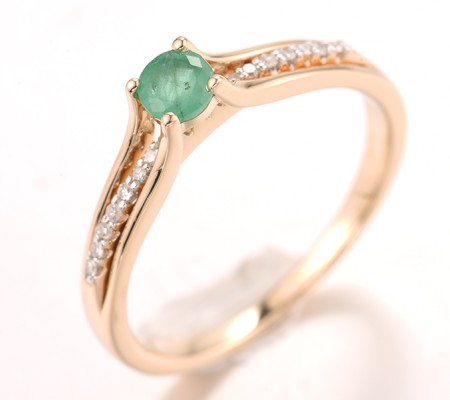 14KYW Ring Diamond,Emerald (R301115EMR14KYW) - US 6
