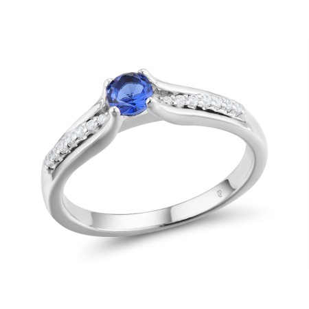 14KW Ring Blue Sapphire,Diamond (R301115SAP14KW) - US 6