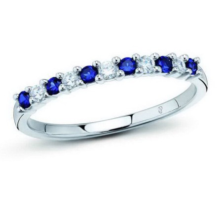 Sterling Silver Ring White Cubic Zirconia,Blue Nano Cubic Zirconia (R301127BZZSL925) - US 5