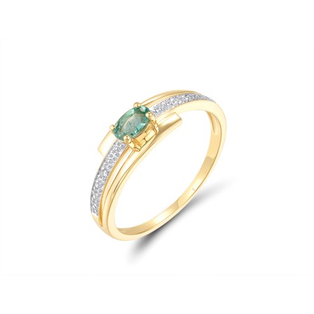14KYW Yellow Gold Ring with Diamond,Emerald (R301192EMR14KYW)