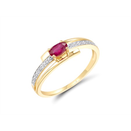14KYW Ring Diamond,Ruby (R301192RUY14KYW)