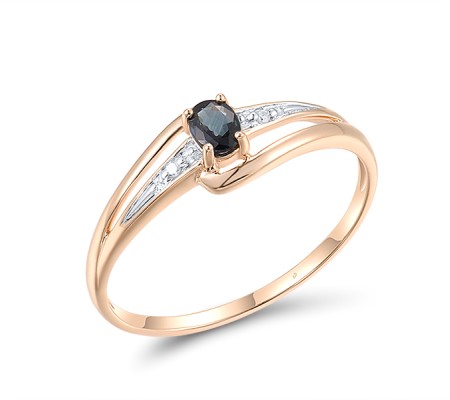 14KRW Ring Blue Sapphire,Diamond (R301195SAP14KRW) - US 7