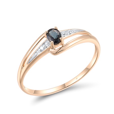 14KRW Ring Blue Sapphire,Diamond (R301195SAP14KRW) - US 7