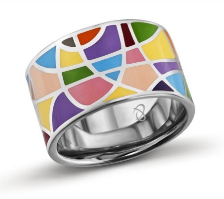 Sterling Silver Ring Diamond,Enamel (R301224ENASL925)