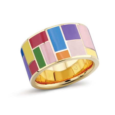 Sterling Silver w/ Yellow Plating Ring Diamond,Enamel (R301226ENASY925) - US 4.75