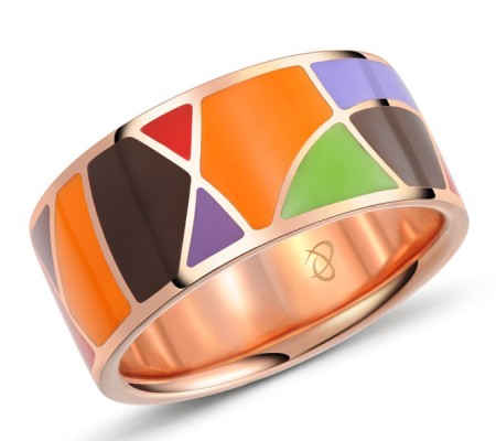 Sterling Silver w/ Rose Plating Ring Enamel,Diamond (R301229AENA1SR925) - US 4.75