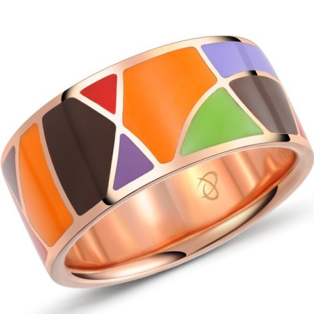 Sterling Silver w/ Rose Plating Ring Enamel,Diamond (R301229AENA1SR925) - US 4.75