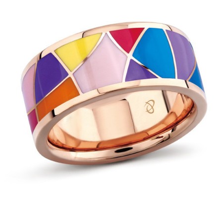 Sterling Silver w/ Rose Plating Ring Enamel (R301229AENASR925)