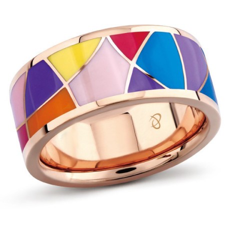 Sterling Silver w/ Rose Plating Ring Enamel (R301229AENASR925)