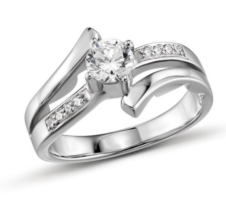 Sterling Silver Ring White Cubic Zirconia (R301254WCZSL925) - US 6.25