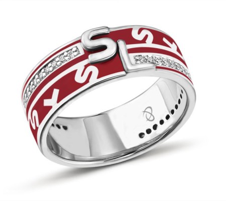 Sterling Silver Ring Enamel,White Cubic Zirconia (R301272ENASL925) - US 4.75