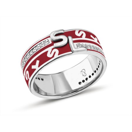 Sterling Silver Ring Enamel,White Cubic Zirconia (R301272ENASL925) - US 4.75