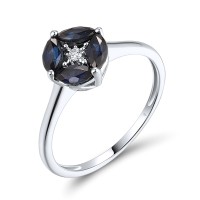 14KW Blue Sapphire,Diamond,Ring (R301281SAP14KW) - US 6