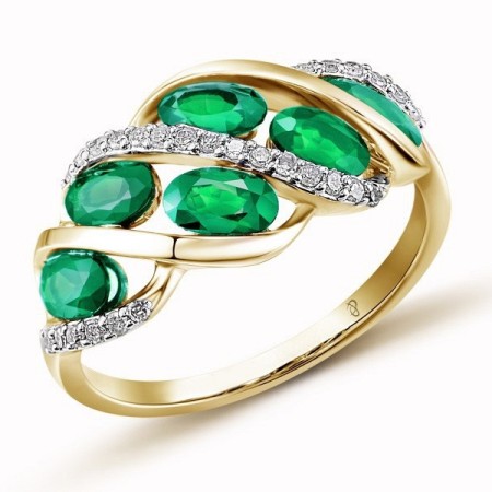 14KYW Ring Diamond,Emerald (R301470EMR14KYW) - US 6