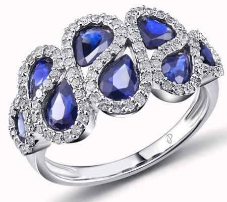 14KW Ring Blue Sapphire,Diamond (R301471SAP14KW) - US 6