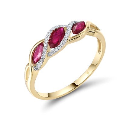14KYW Ring Diamond,Ruby (R303044RUY14KYW)