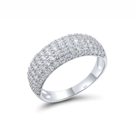 Sterling Silver Ring White Cubic Zirconia (R303072WCZSL925) - US 6