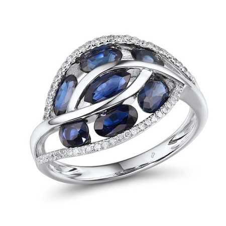 14KW Ring Blue Sapphire,Diamond (R303099SAP14KW)