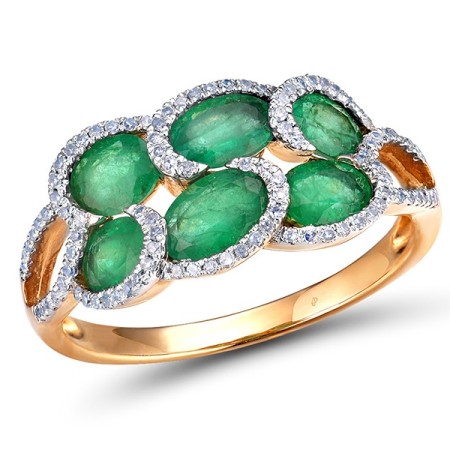 14KYW Ring Diamond,Emerald (R303100EMR14KYW)