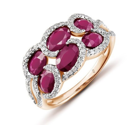 14KRW Ring Diamond,Ruby (R303100RUY14KRW) - US 6