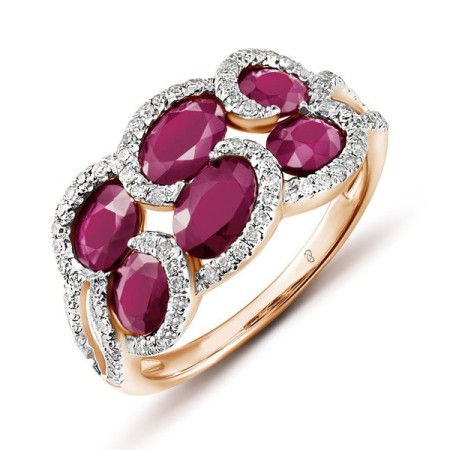 14KRW Ring Diamond,Ruby (R303100RUY14KRW) - US 6
