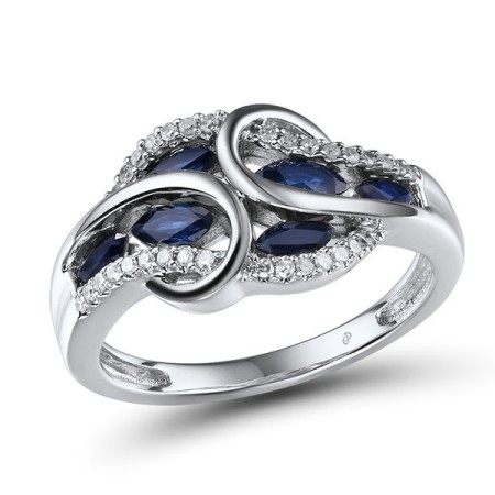 14KW Ring Blue Sapphire,Diamond (R303102SAP14KW)