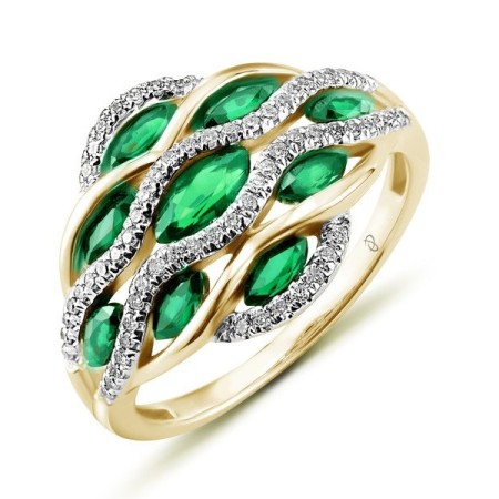 14KYW Ring Diamond,Emerald (R303104EMR14KYW) - US 7