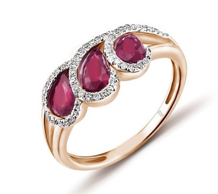 14KRW Ring Diamond,Ruby (R303125RUY14KRW) - US 8