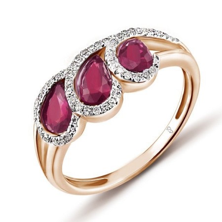 14KRW Ring Diamond,Ruby (R303125RUY14KRW) - US 8