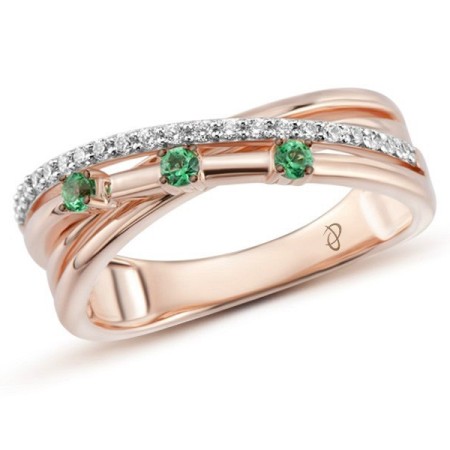 14KRWB Ring Diamond,Emerald (R303175EMR14KRWB)
