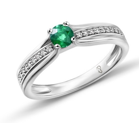 14KW Ring Diamond,Emerald (R303346EMR14KW) - US 6