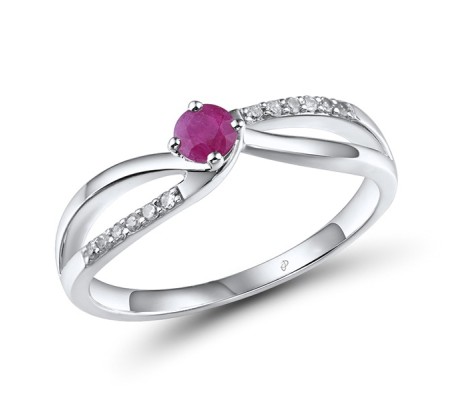 14KW Ring Diamond,Ruby (R303347ARUY14KW) - US 6