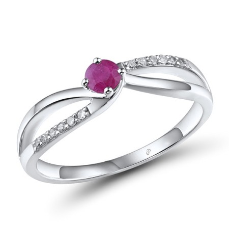 14KW Ring Diamond,Ruby (R303347ARUY14KW) - US 6