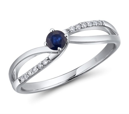 14KW Ring Blue Sapphire,Diamond (R303347ASAP14KW) - US 6