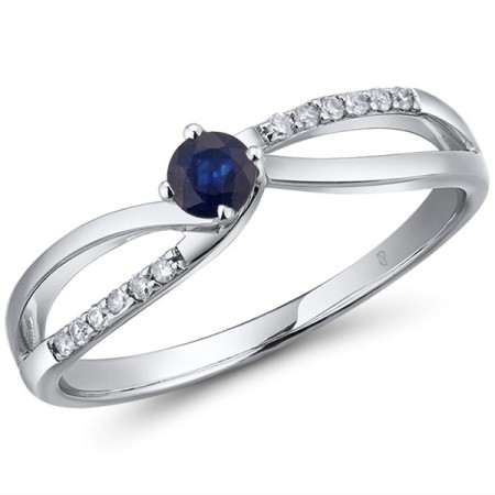 14KW Ring Blue Sapphire,Diamond (R303347ASAP14KW) - US 6