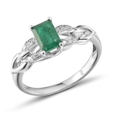 14KW Ring Diamond,Emerald (R303390EMR14KW) - US 7