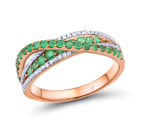 14KWB Ring Diamond,Emerald (R303392EMR14KWB) - US 6.75