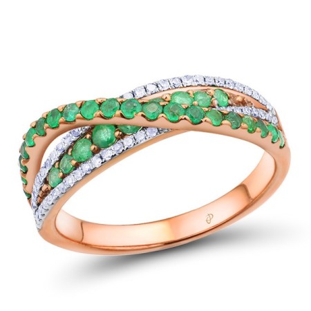 14KWB Ring Diamond,Emerald (R303392EMR14KWB) - US 6.75